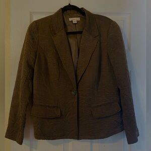 Coldwater Creek Brown Textured Blazer Jacket